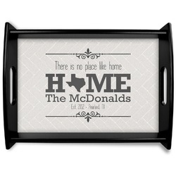 Home State Black Wooden Tray - Large (Personalized)