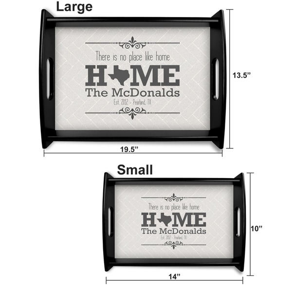 Home State Serving Tray Black Sizes
