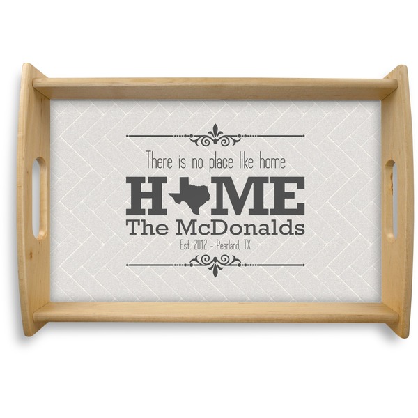 Custom Home State Natural Wooden Tray - Small (Personalized)