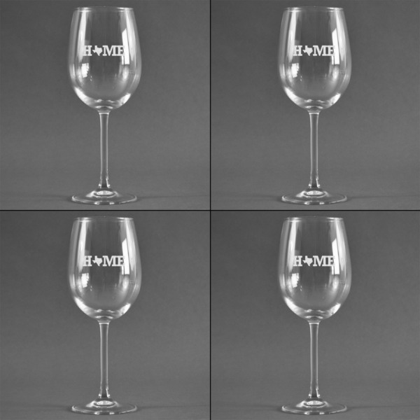 Home State Set of Four Personalized Wineglasses (Approval)