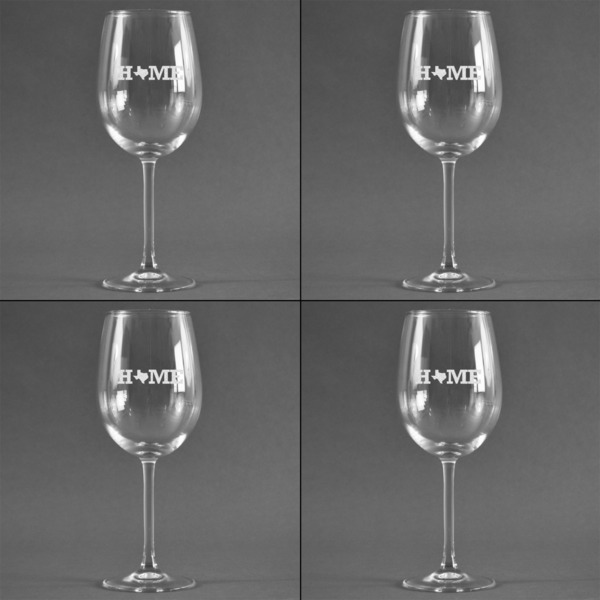 Home State Set of Four Personalized Wineglasses (Approval)