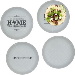 Home State Set of 4 Glass Lunch / Dinner Plate 10" (Personalized)
