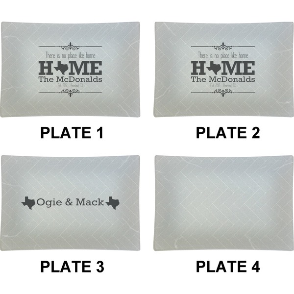 Home State Set of Rectangular Appetizer / Dessert Plates (Approval)