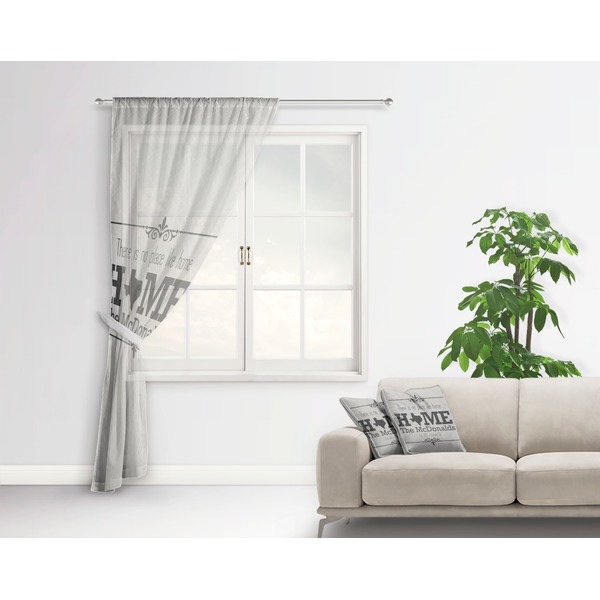 Home State Sheer Curtain With Window and Rod - in Room Matching Pillow