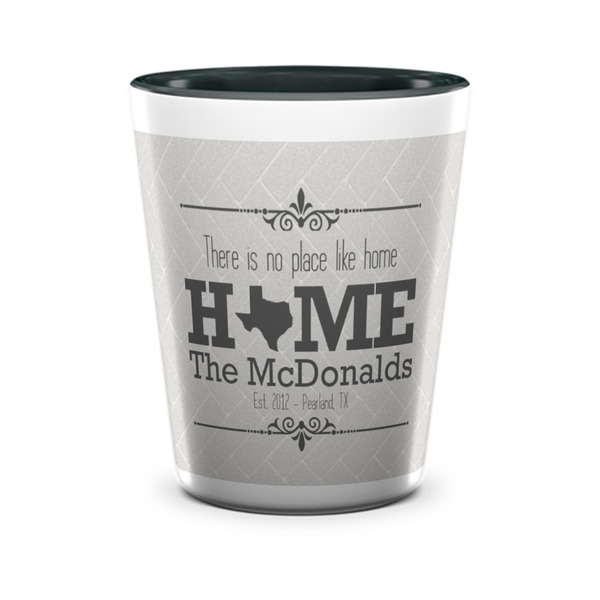 Custom Home State Ceramic Shot Glass - 1.5 oz - Two Tone - Set of 4 (Personalized)