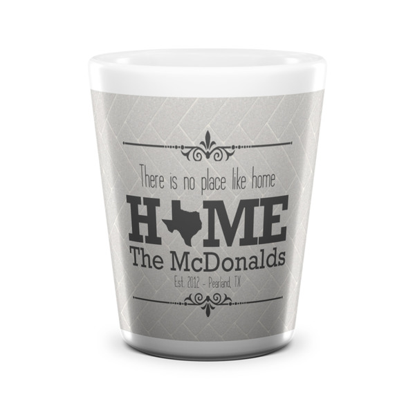Custom Home State Ceramic Shot Glass - 1.5 oz - White - Set of 4 (Personalized)