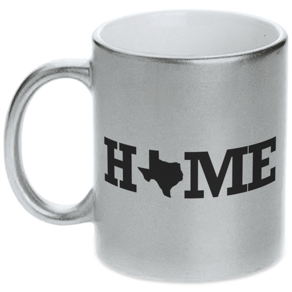 Custom Home State Metallic Silver Mug (Personalized)