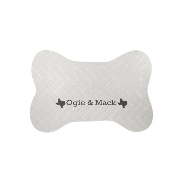 Custom Home State Bone Shaped Dog Food Mat (Small) (Personalized)