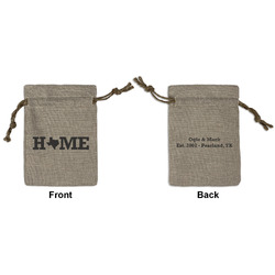 Home State Small Burlap Gift Bag - Front & Back (Personalized)
