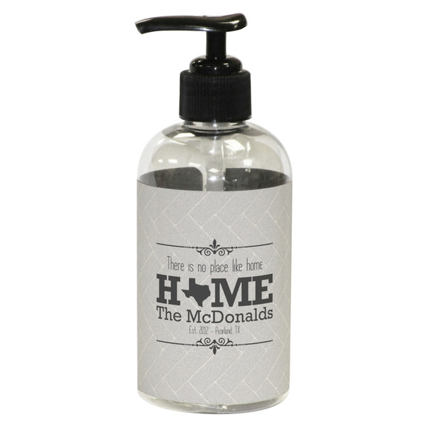 Custom Home State Plastic Soap / Lotion Dispenser (8 oz - Small - Black) (Personalized)