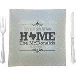 Home State 9.5" Glass Square Lunch / Dinner Plate- Single or Set of 4 (Personalized)