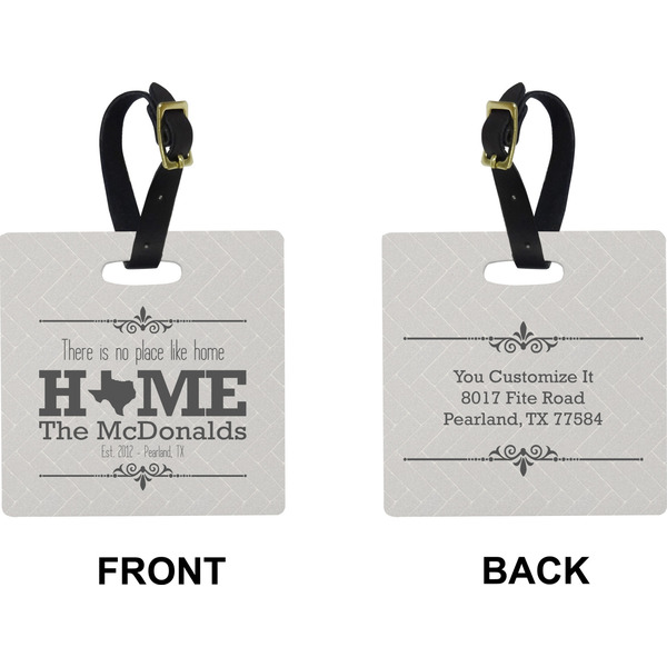 Home State Square Luggage Tag (Front + Back)