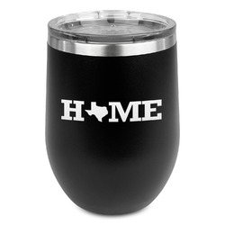 Home State Stemless Stainless Steel Wine Tumbler - Black - Double Sided (Personalized)