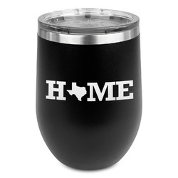 Home State Stemless Stainless Steel Wine Tumbler - Black - Single Sided (Personalized)