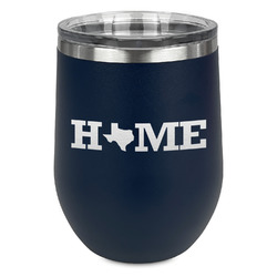 Home State Stemless Stainless Steel Wine Tumbler - Navy - Double Sided (Personalized)