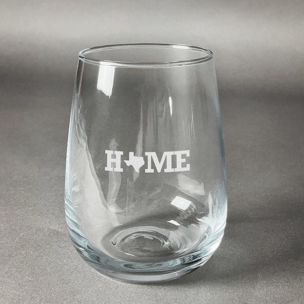 Custom Home State Stemless Wine Glass (Single) (Personalized)
