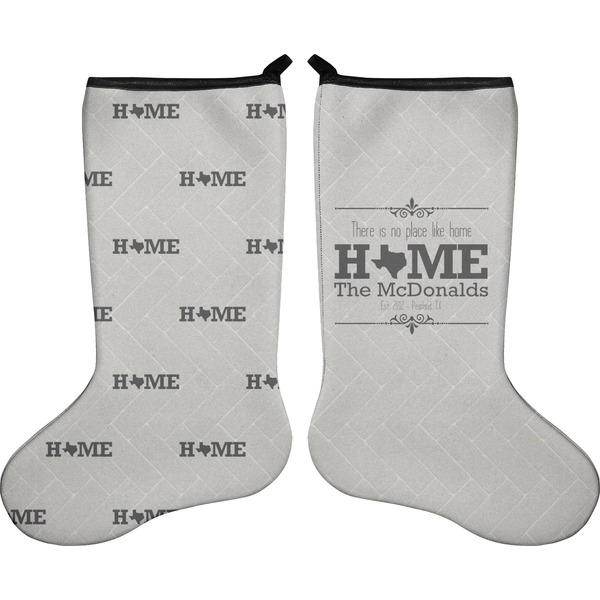 Custom Home State Holiday Stocking - Double-Sided - Neoprene (Personalized)