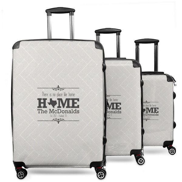 Custom Home State 3 Piece Luggage Set - 20" Carry On, 24" Medium Checked, 28" Large Checked (Personalized)
