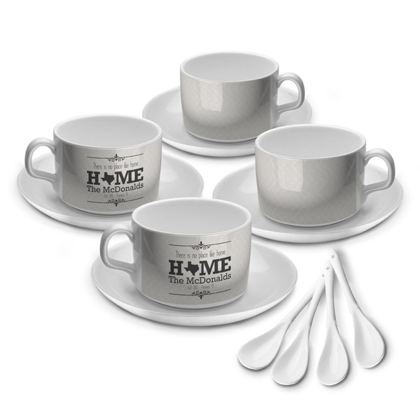 Custom Home State Tea Cup - Set of 4 (Personalized)