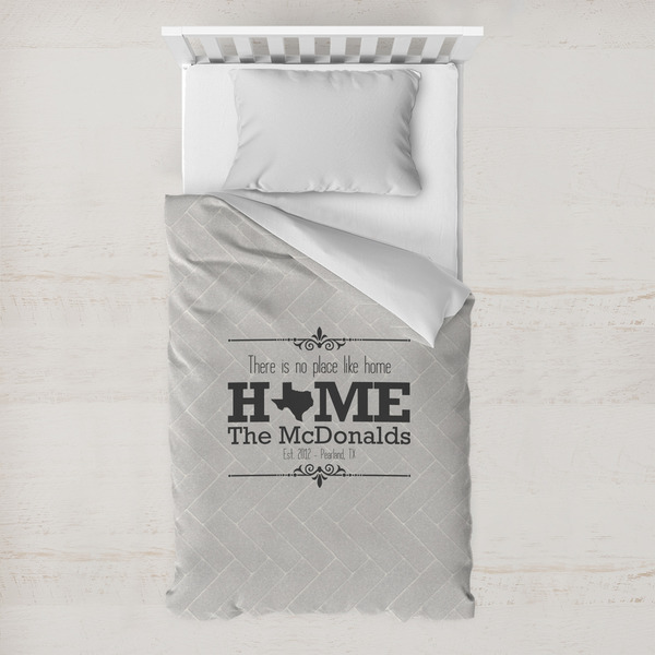 Custom Home State Toddler Duvet Cover w/ Name or Text