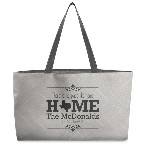 Custom Home State Beach Totes Bag - w/ Black Handles (Personalized)