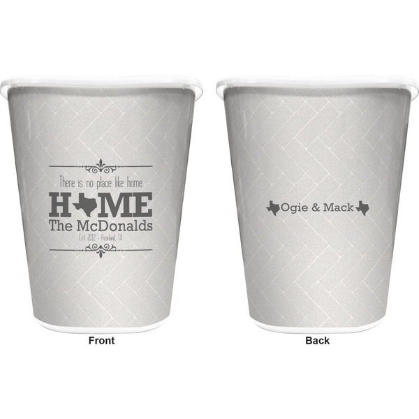 Home State Trash Can White - Front and Back - Apvl
