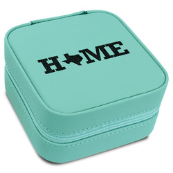 Home State Travel Jewelry Box - Teal Leather (Personalized)
