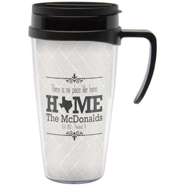 Custom Home State Acrylic Travel Mug with Handle (Personalized)