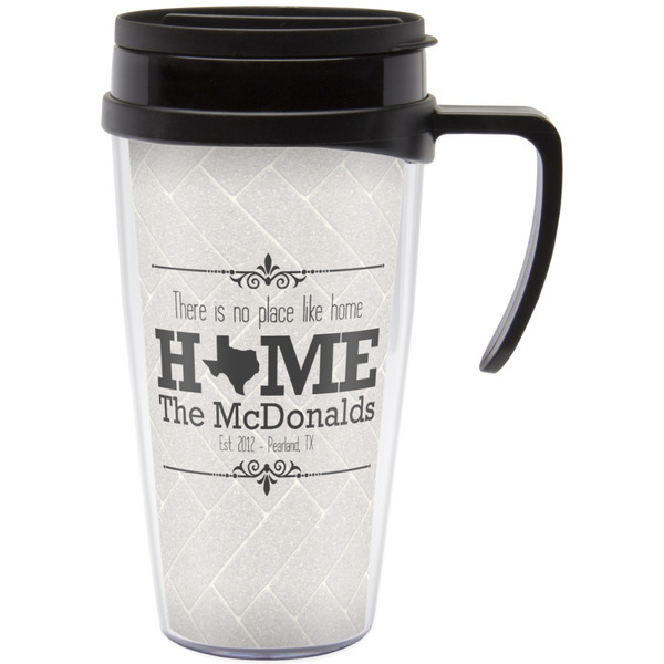 Custom Home State Acrylic Travel Mug with Handle (Personalized)