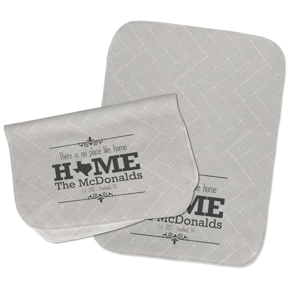Home State Two Rectangle Burp Cloths - Open & Folded