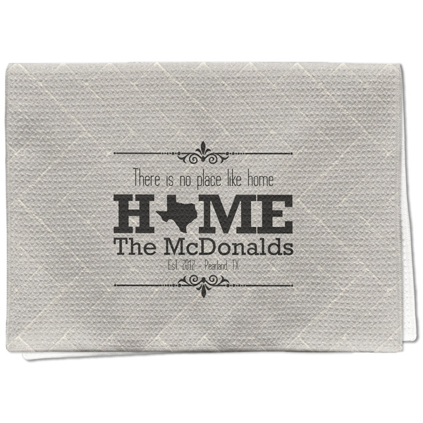 Custom Home State Kitchen Towel - Waffle Weave (Personalized)