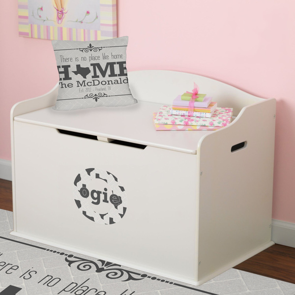 Home State Wall Name & Initial Small on Toy Chest