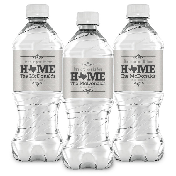 Home State Water Bottle Labels - Front View