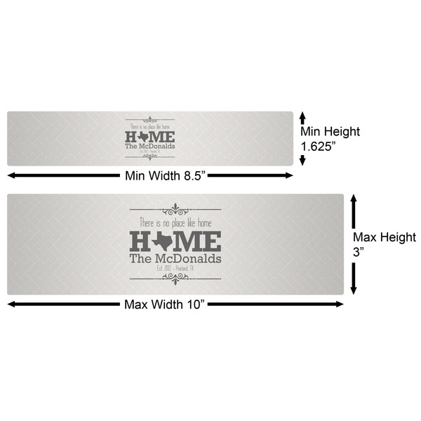 Home State Water Bottle Labels w/ Dimensions