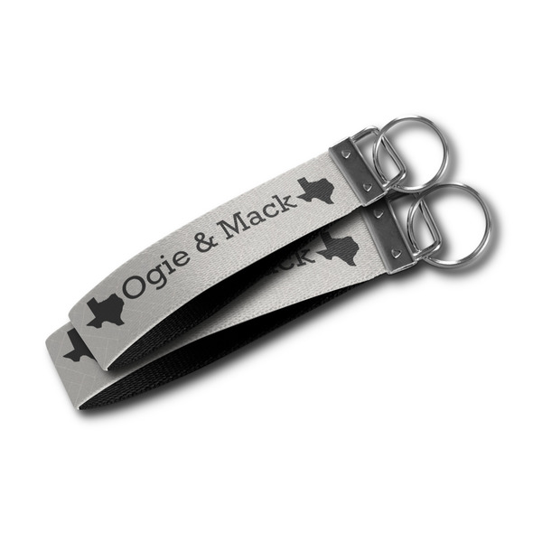 Home State Webbing Keychain FOBs - Size Comparison