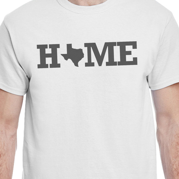 Home State White Crew T-Shirt on Model - CloseUp