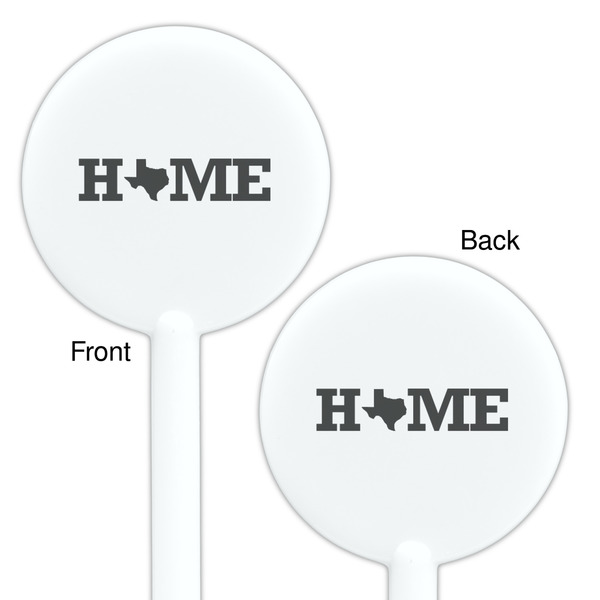 Home State White Plastic 5.5" Stir Stick - Double Sided - Round - Front & Back