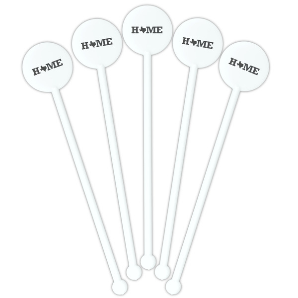 Home State White Plastic 5.5" Stir Stick - Fan View