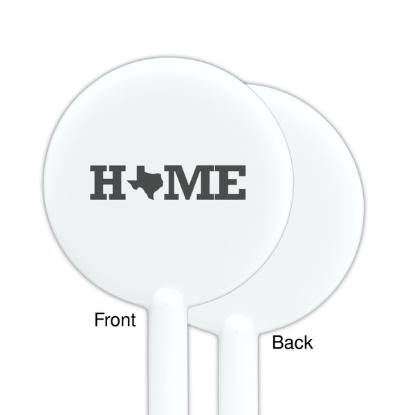 Home State White Plastic 5.5" Stir Stick - Single Sided - Round - Front & Back