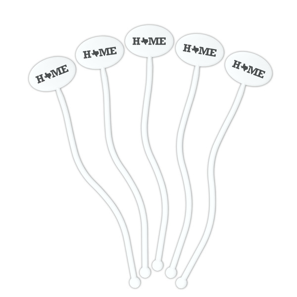 Home State White Plastic 7" Stir Stick - Oval - Fan