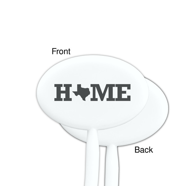 Home State White Plastic 7" Stir Stick - Single Sided - Oval - Front & Back