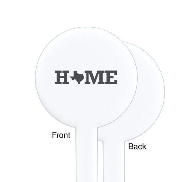 Home State White Plastic 7" Stir Stick - Single Sided - Round - Front & Back