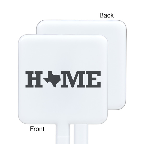 Home State White Plastic Stir Stick - Single Sided - Square - Approval