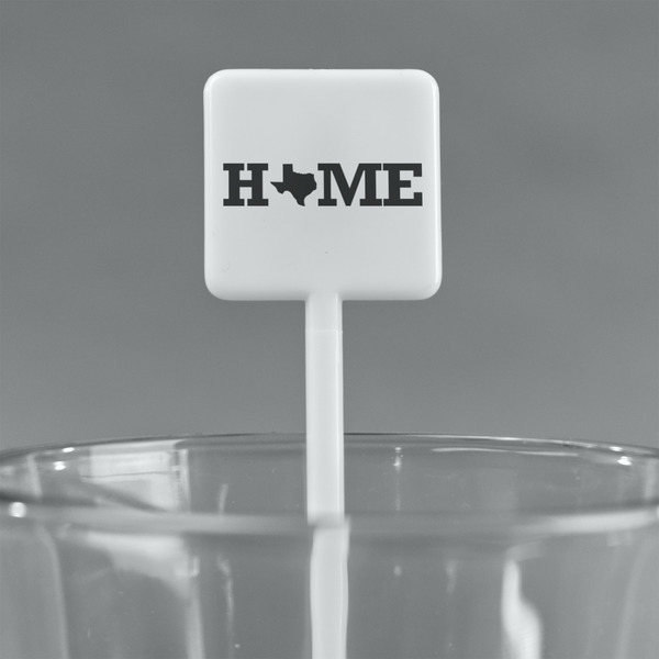 Home State White Plastic Stir Stick - Square - Main