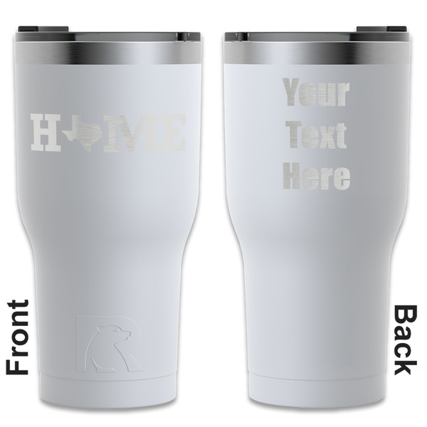 Custom Home State RTIC Tumbler - White - Engraved Front & Back (Personalized)