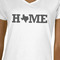 Home State White V-Neck T-Shirt on Model - CloseUp