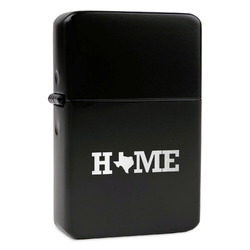 Home State Windproof Lighter - Black - Single Sided & Lid Engraved (Personalized)
