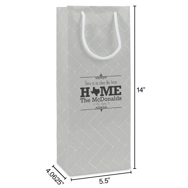Home State Wine Gift Bag - Dimensions