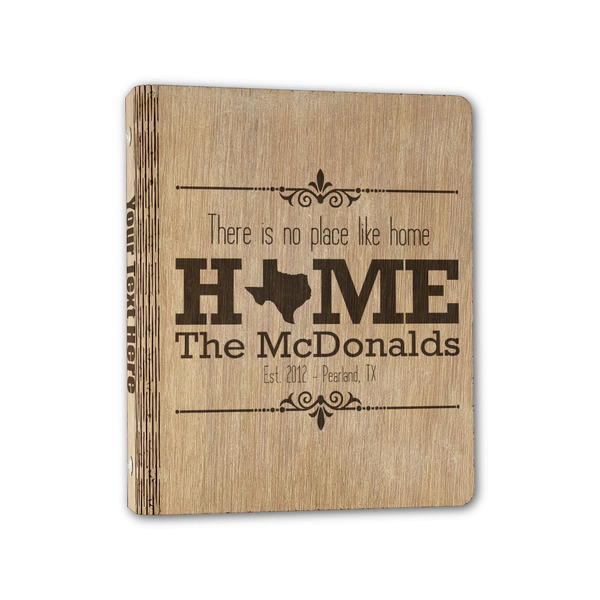 Custom Home State Wood 3-Ring Binder - 1" Half-Letter Size (Personalized)
