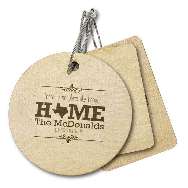 Custom Home State Wood Luggage Tag (Personalized)